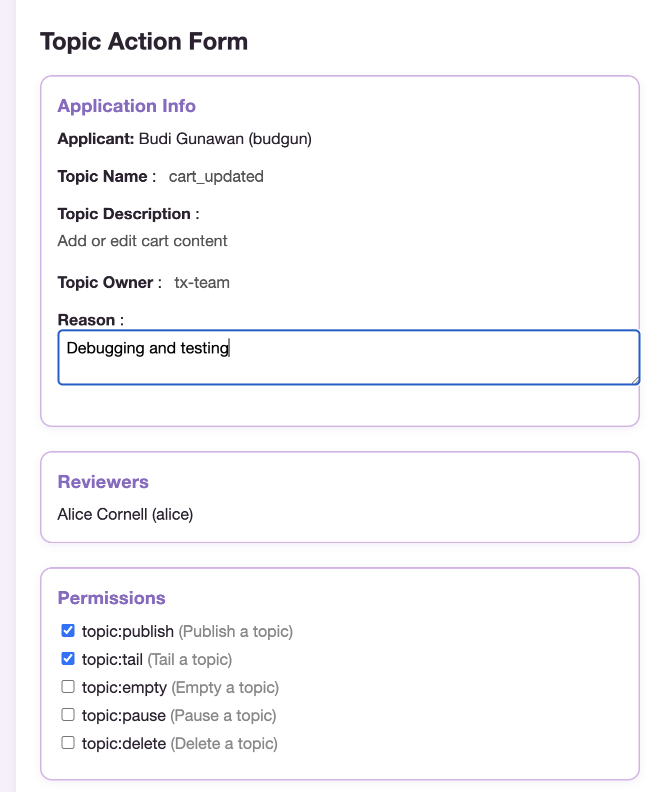 application form